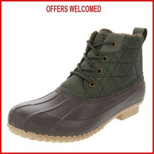 Women's Waterproof Duck Boots with Fleece Lining, 0.5 Inch Heel